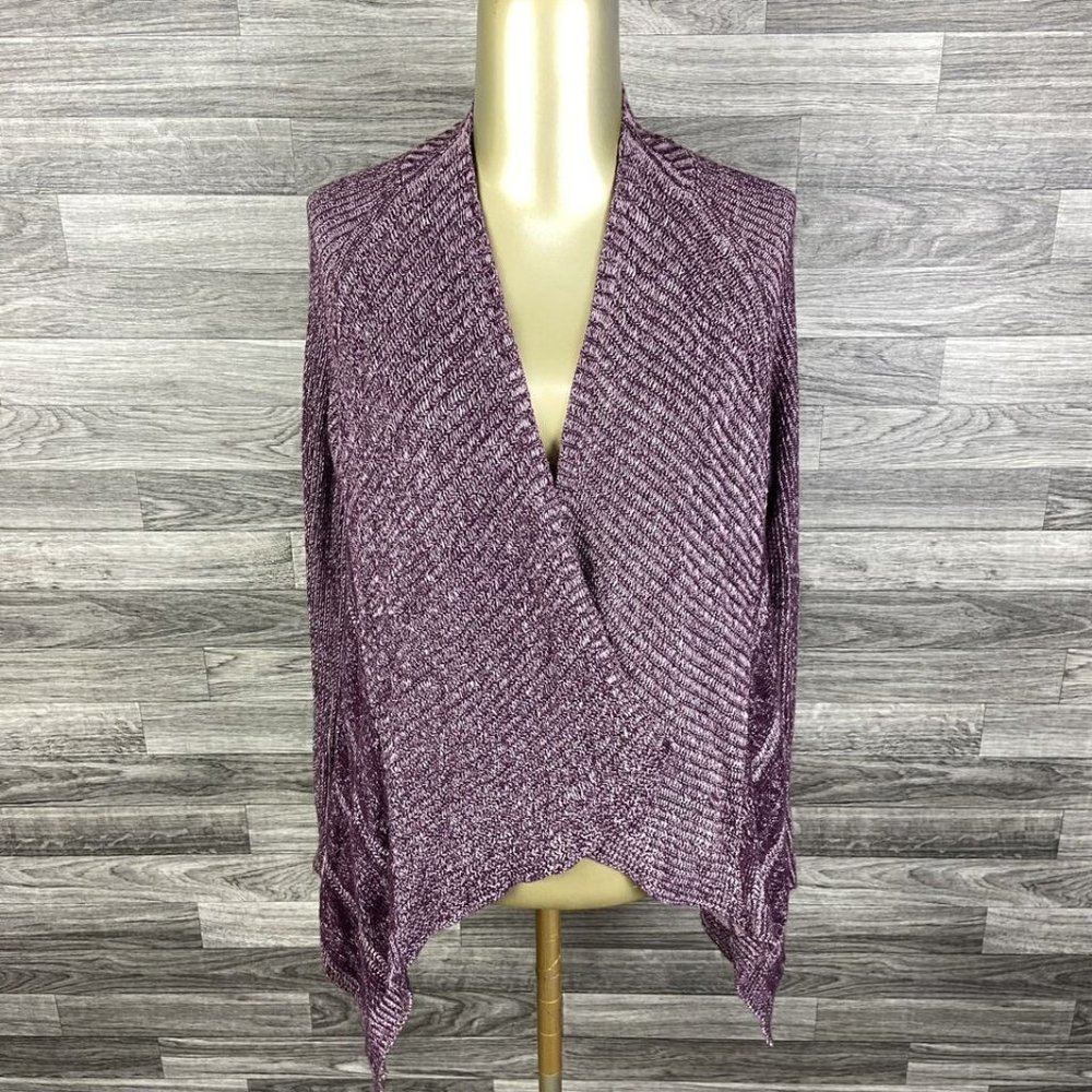 MOTH by ANTHROPOLOGIE Purple Cashmere Blend Knit Cardigan Sweater Women's Size S